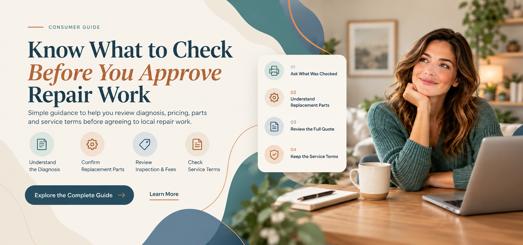 Consumer guide for checking repair details before agreeing to local repair work